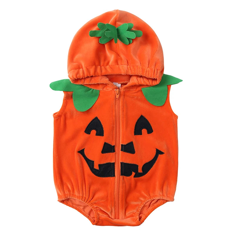 3-Piece Baby Pumpkin Halloween Costume Outfit