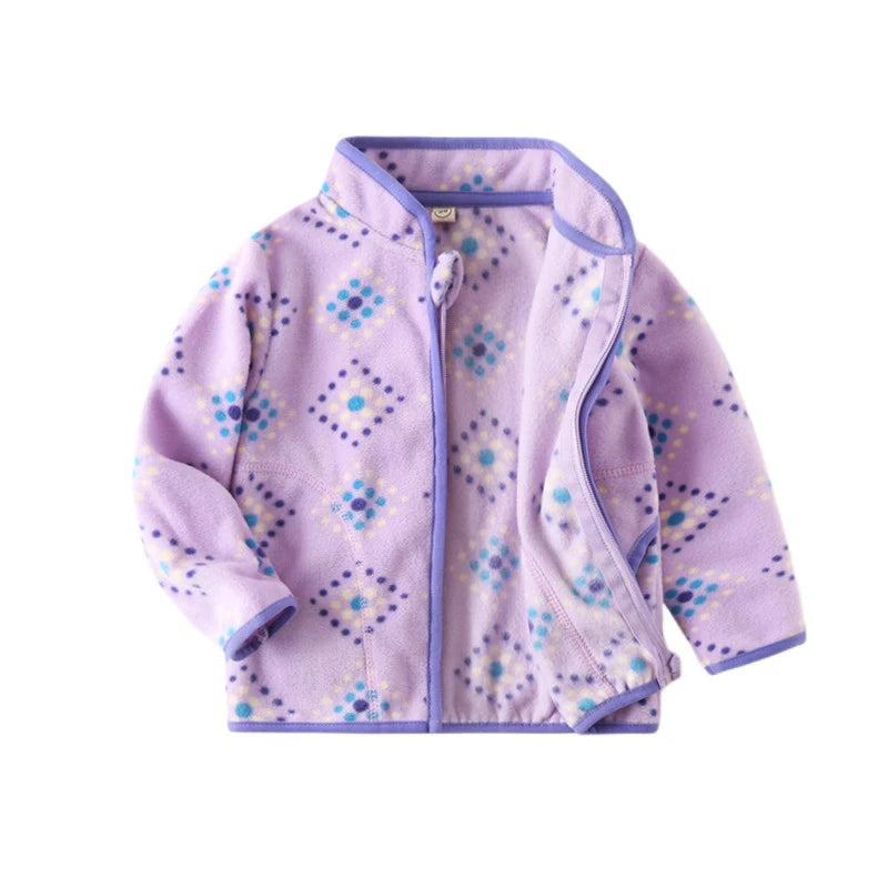 Printed Fleece Zipper Jacket for Kids