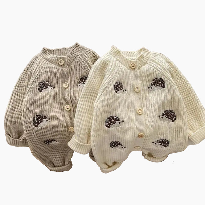 Unisex Knitted Rainbow Romper for Babies and Toddlers