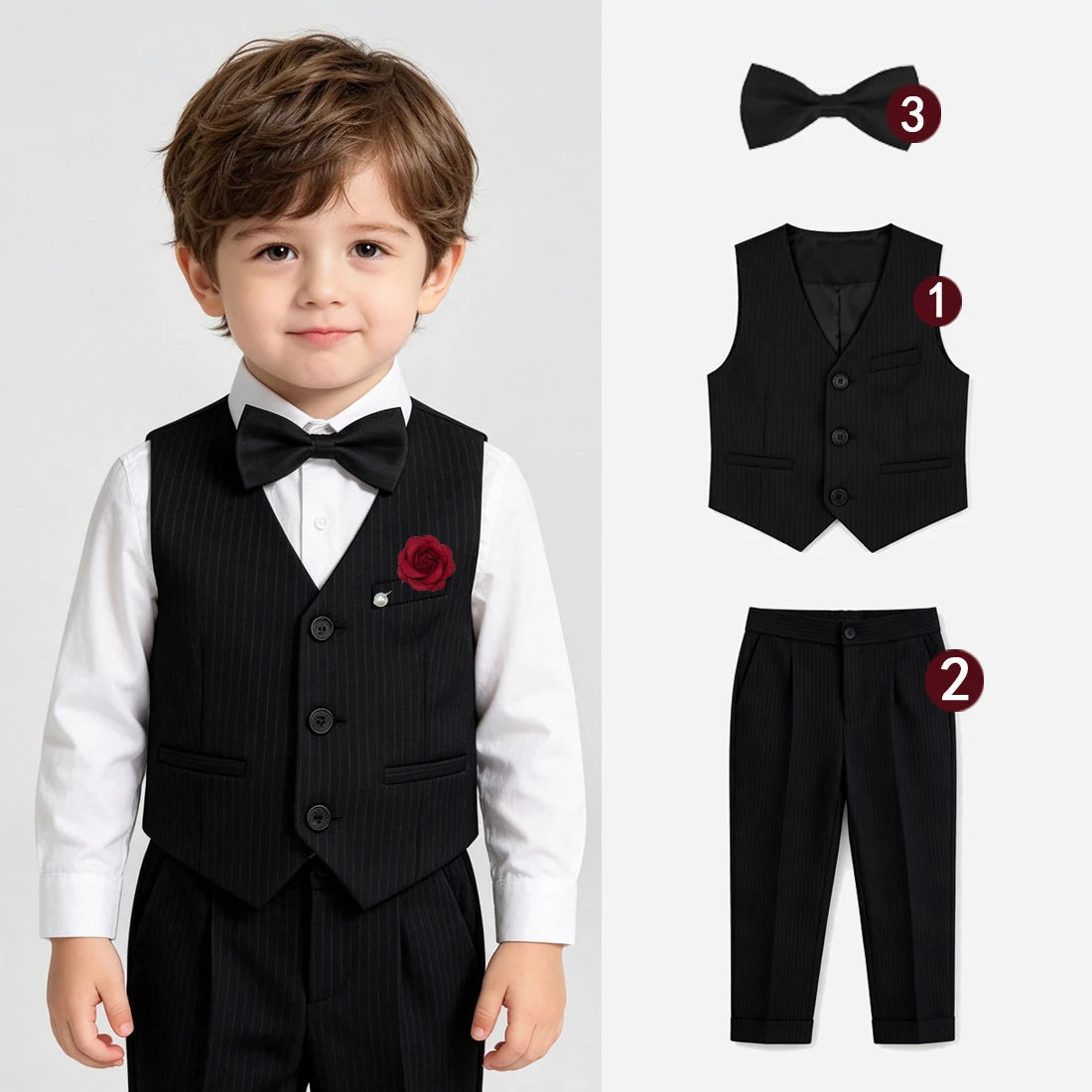 Toddler Boys' Striped Formal Suit Set