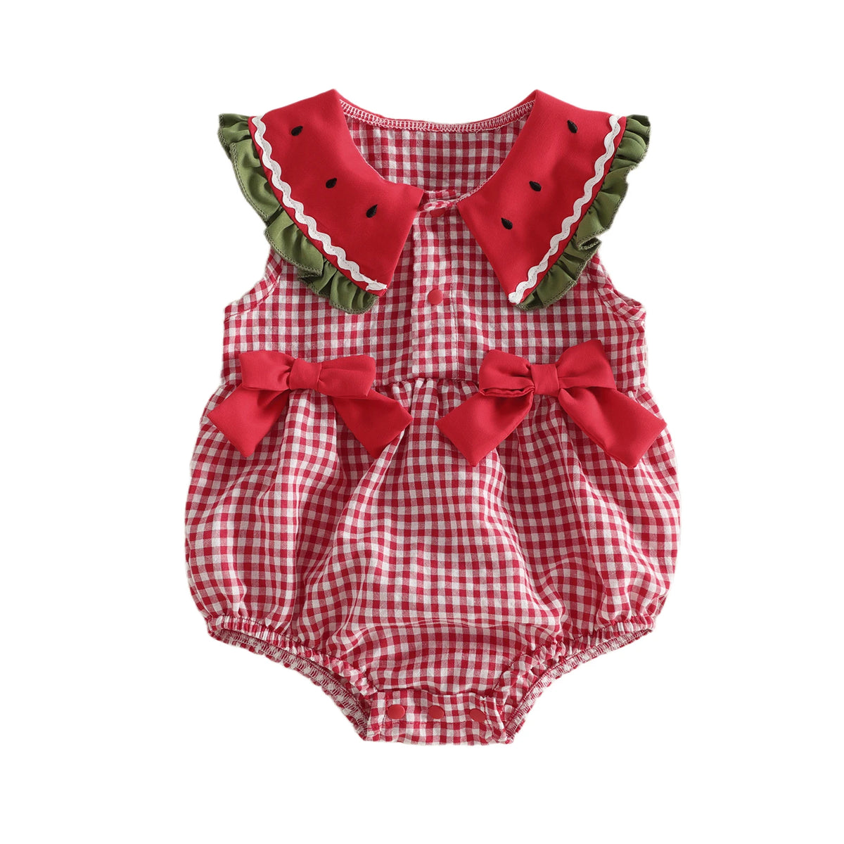 Baby Girls Watermelon Plaid Romper