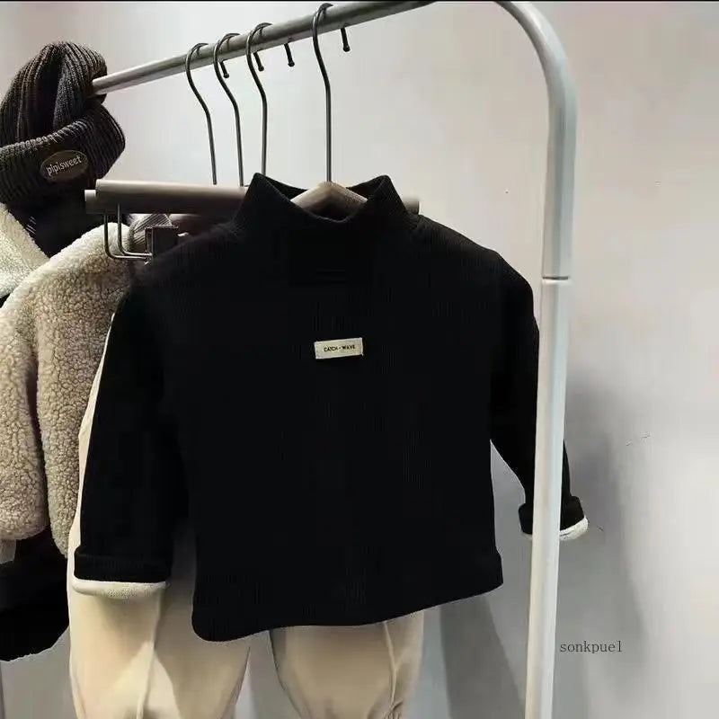 Unisex Mock Neck Long-Sleeve Pullover