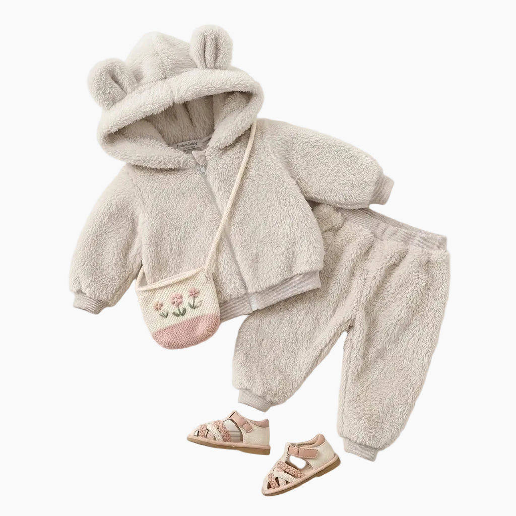 Baby & Toddler Plush Bear Hoodie and Pants Set