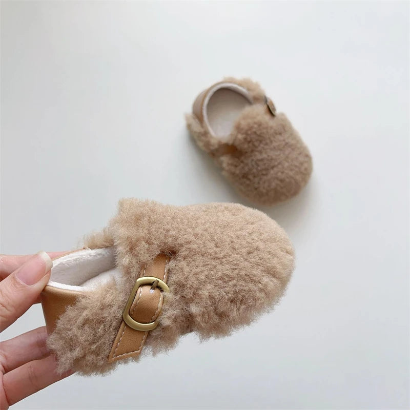 Soft Soled Baby Winter Boots - Warm Plush Walking Shoes