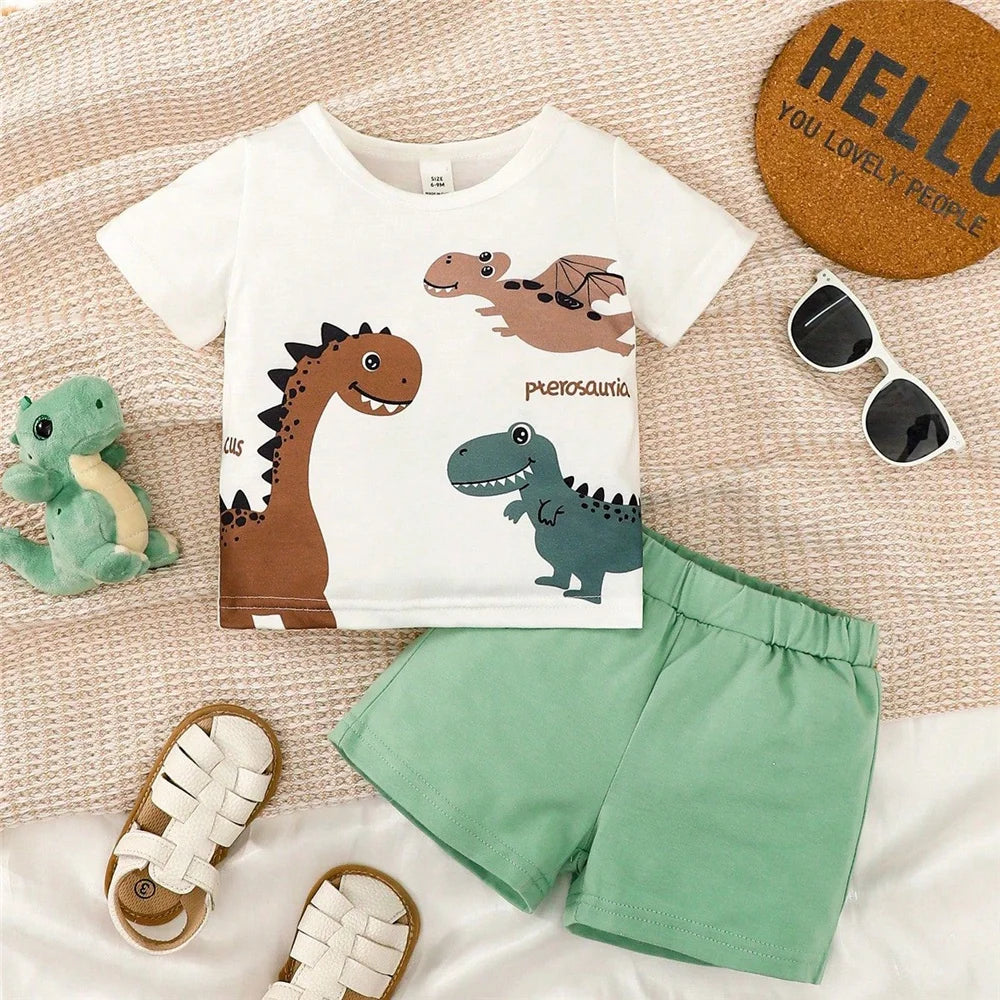 Dinosaur Print T-Shirt & Shorts Set