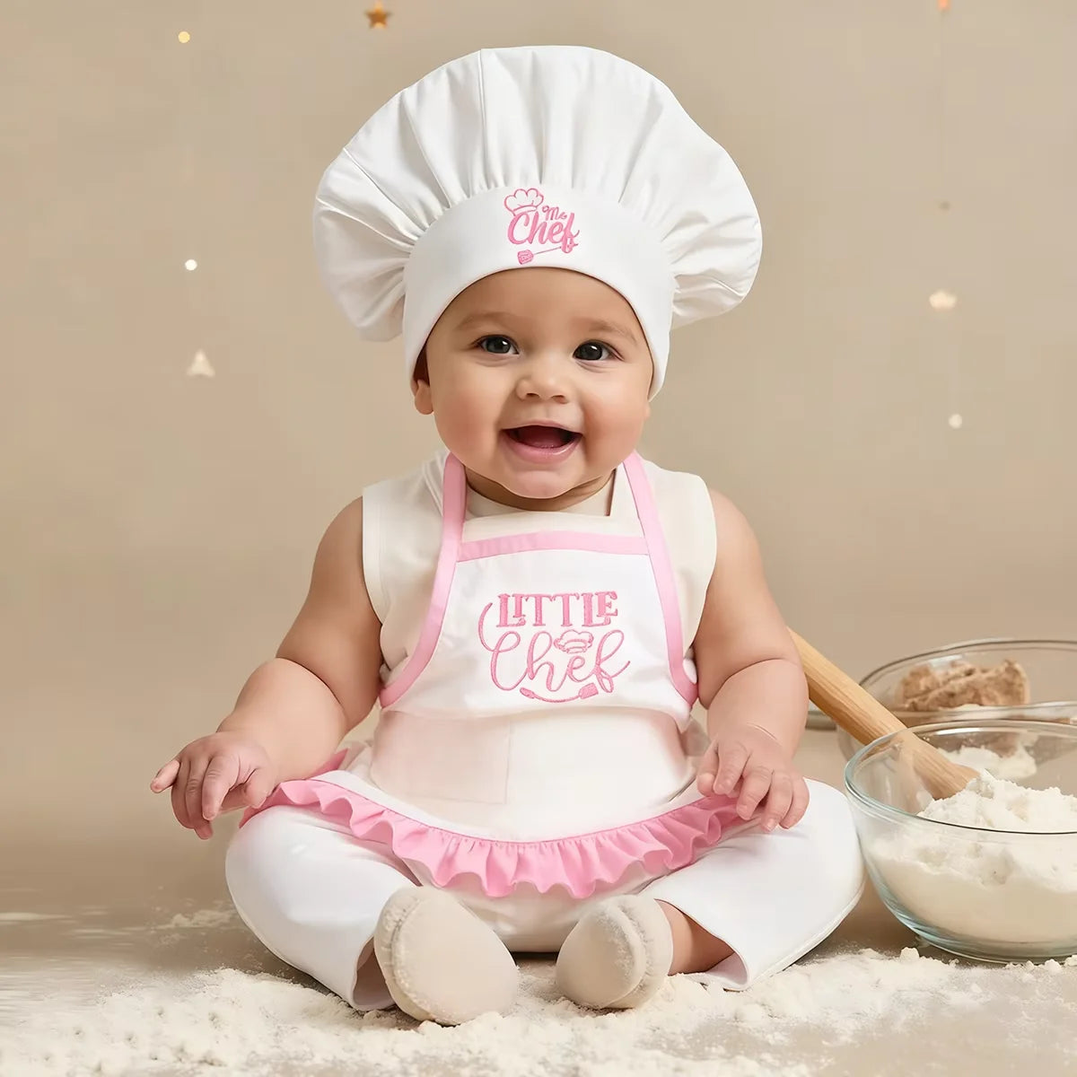 Baby Chef Costume Set with Apron & Hat