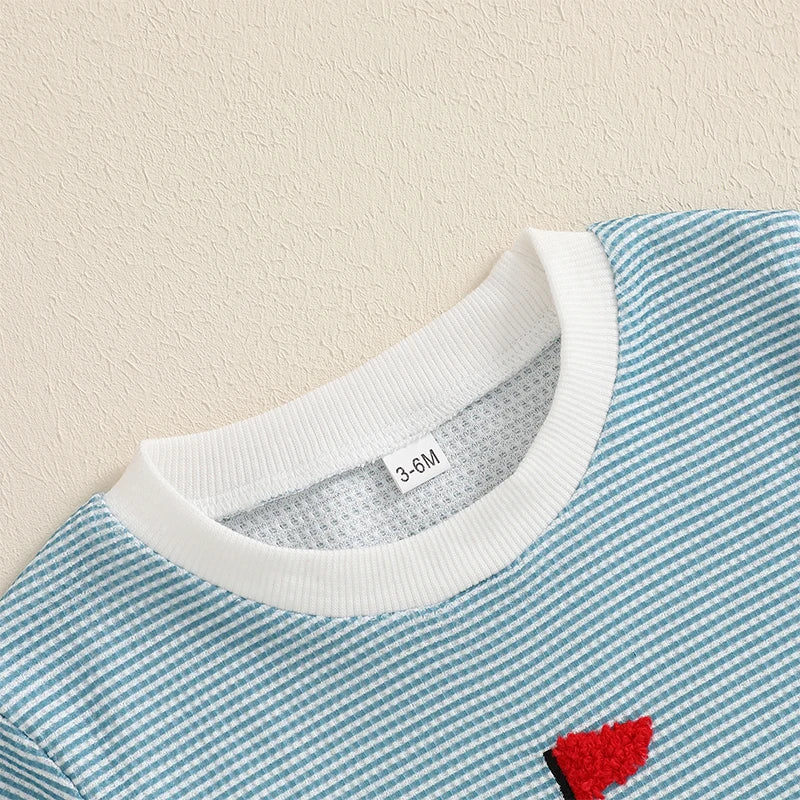 Baby Boy's Striped Golf Patch Romper