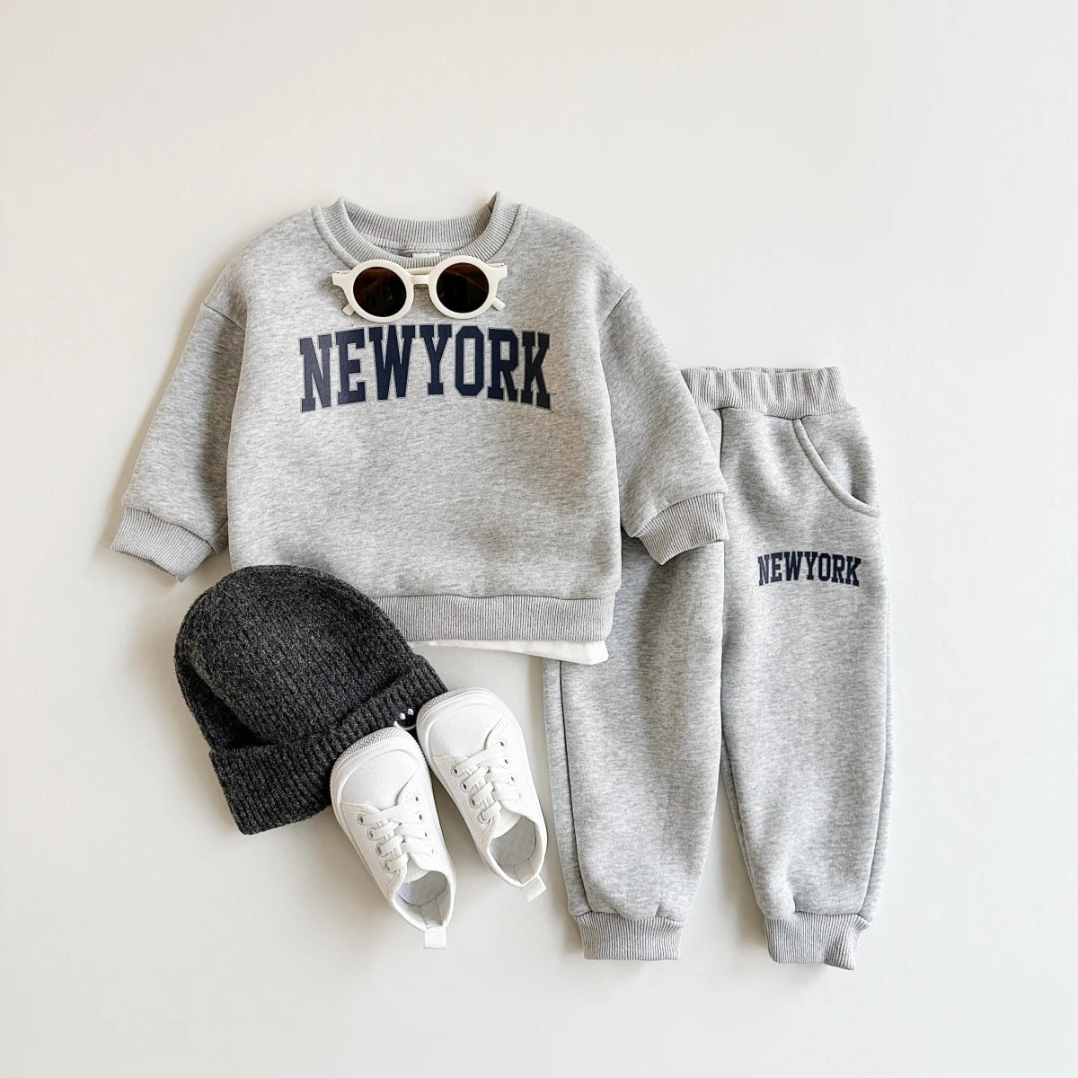 Baby Unisex New York Print Sweatshirt & Jogger Pants 2-Piece Set