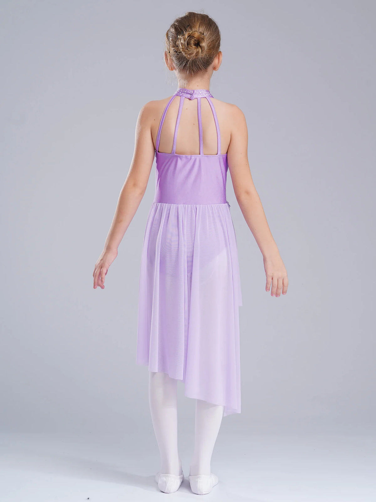 Girl's Lyrical Dance Dress with High-Low Skirt