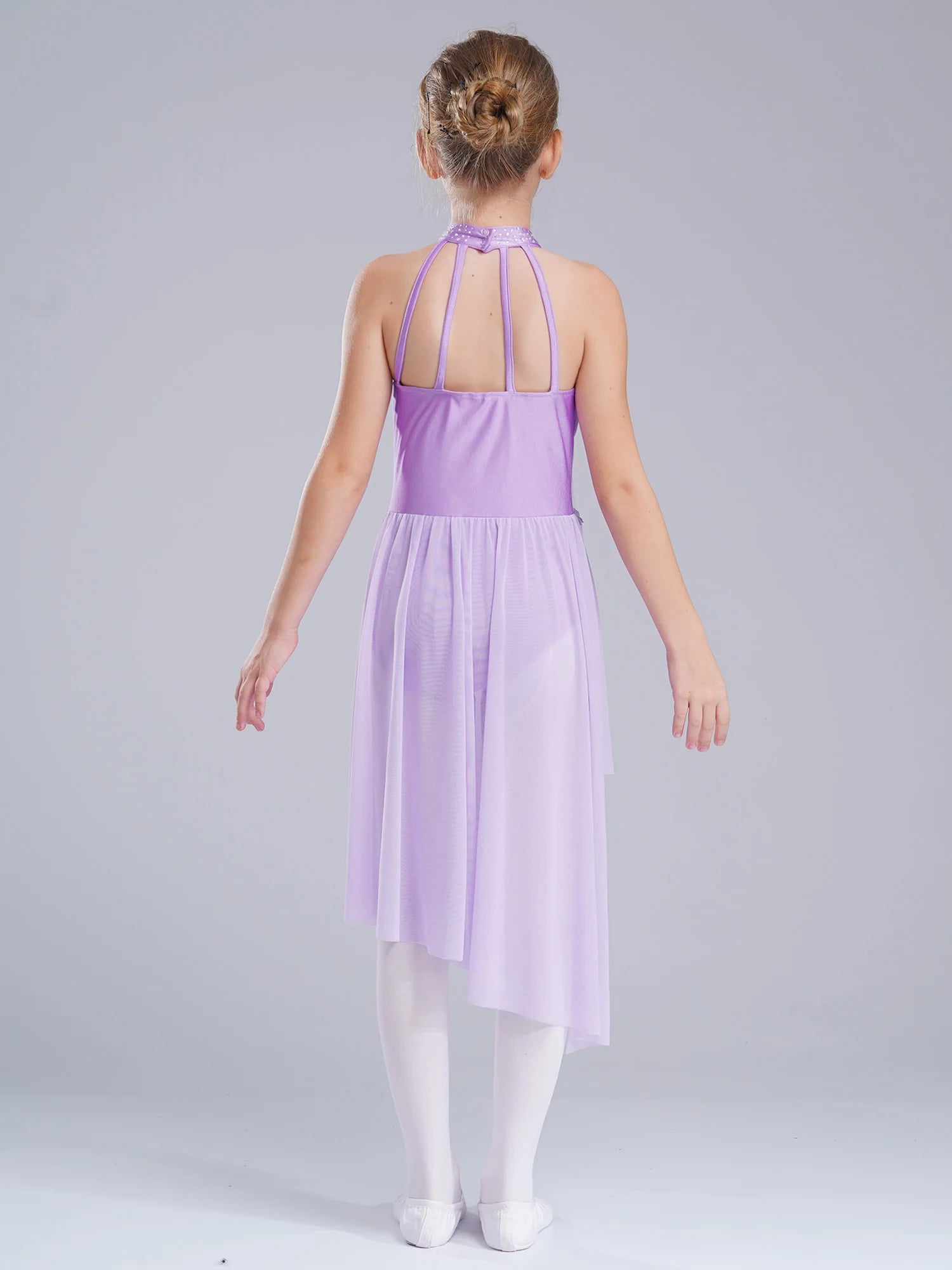 Girl's Lyrical Dance Dress with High-Low Skirt