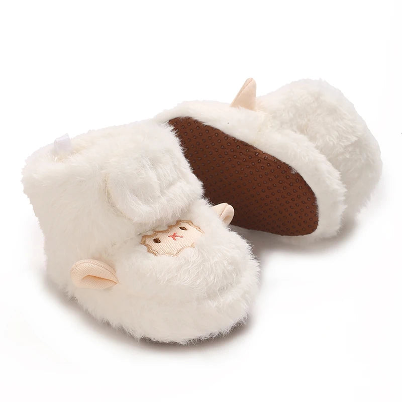 Baby Plush Winter Booties with Soft Soles