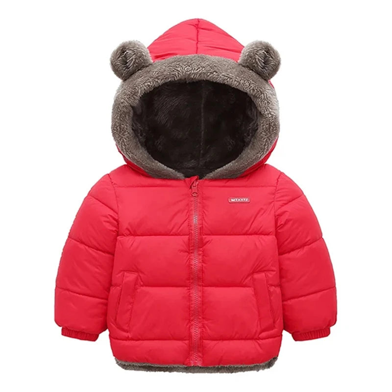 Plush Velvet Lined Winter Puffer Jacket for Kids