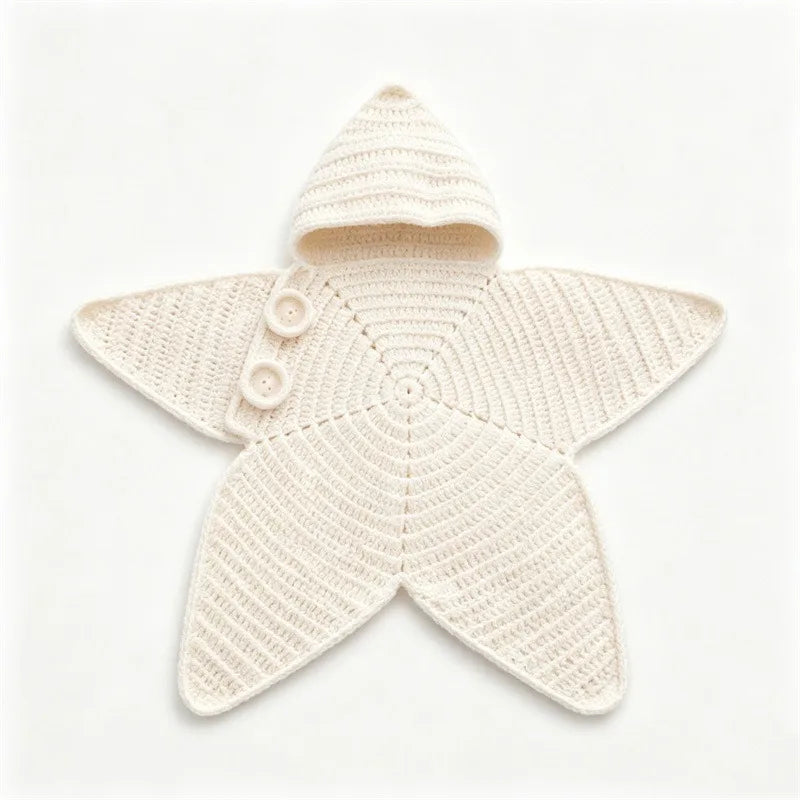 Hand Knitted Starfish Baby Romper- Cute Cartoon One-Piece Jumpsuit