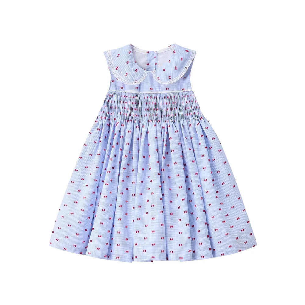 Girls' Smocked Dress with Peter Pan Collar