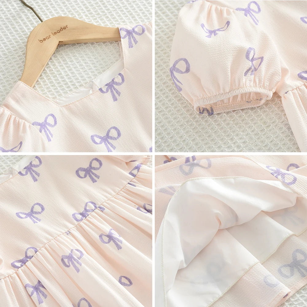 Sweet Bow Print Princess Dress