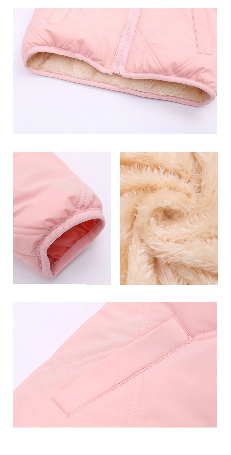 Plush Velvet Lined Winter Puffer Jacket for Kids