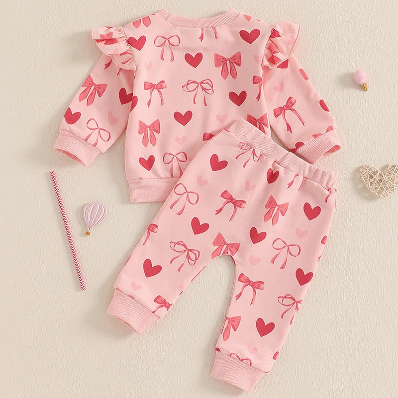 Toddler Girl's Ruffle Sleeve Loungewear Set