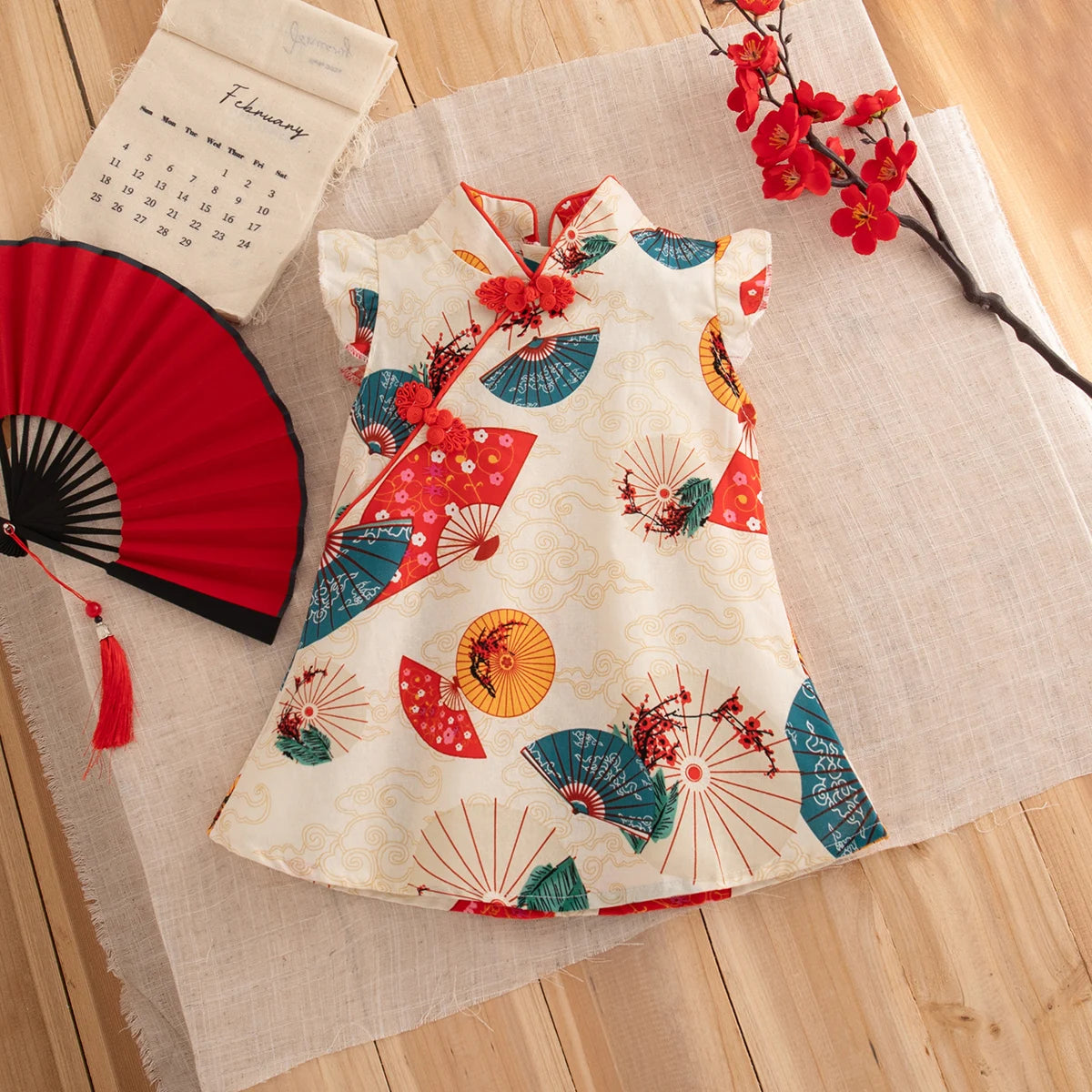 Retro-Style Floral Summer Dress for Baby Girls