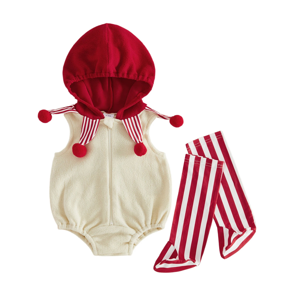 Infant Clown Costume Romper & Striped Socks Set