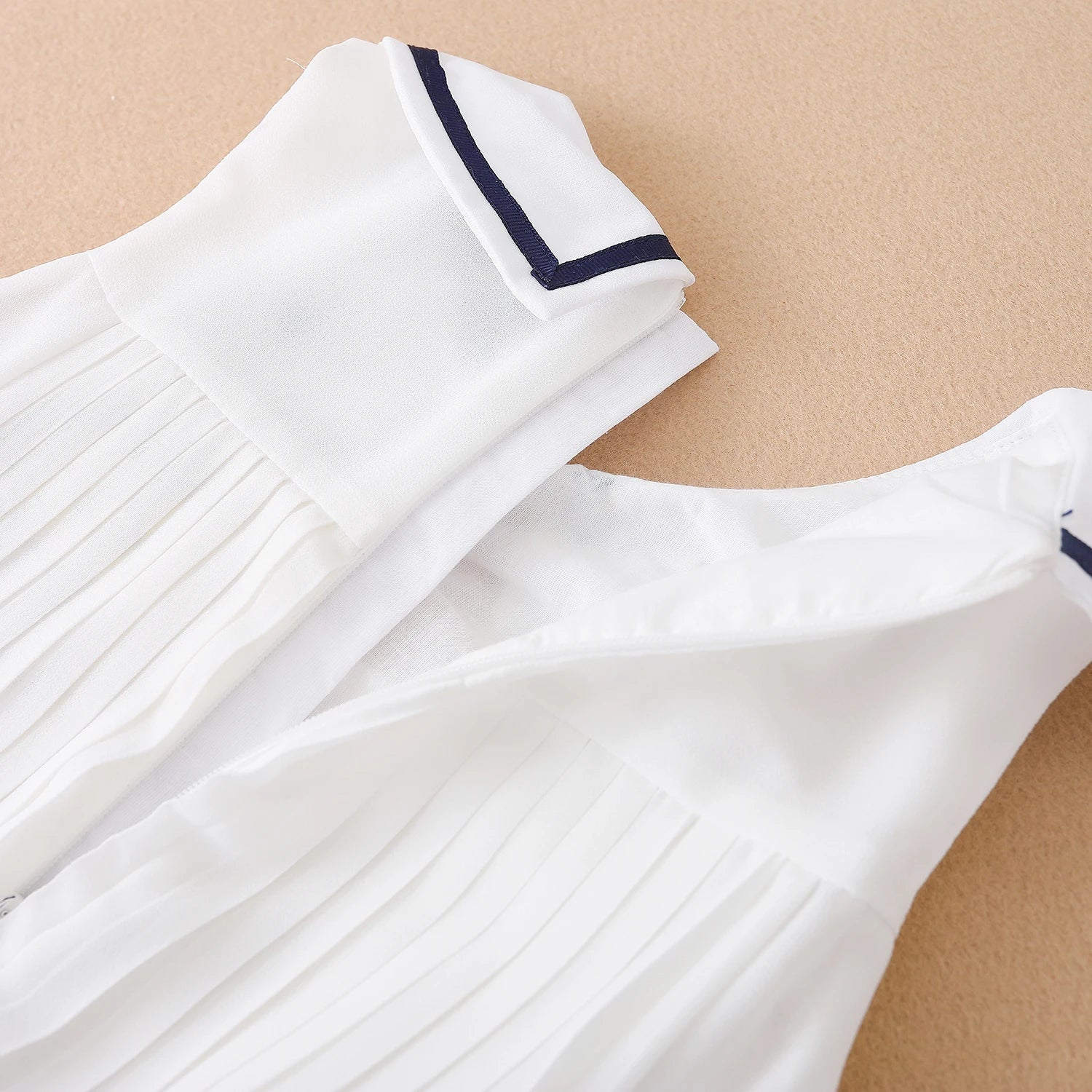 Girls' Sleeveless Summer Chiffon Pleated Dress