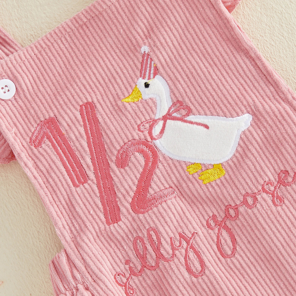 Baby Girl Birthday Outfit - Embroidered Fly Sleeves & Headband