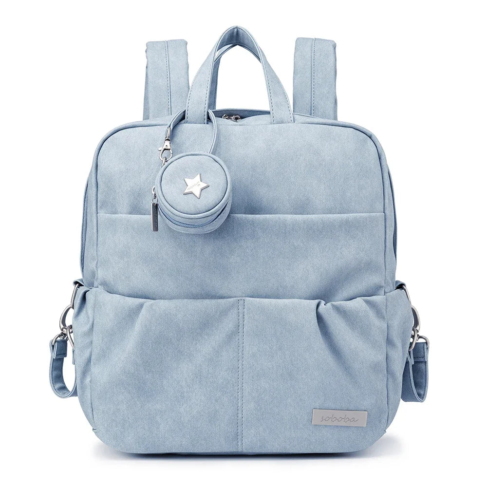 Stylish Waterproof Diaper Backpack with Pacifier Holder