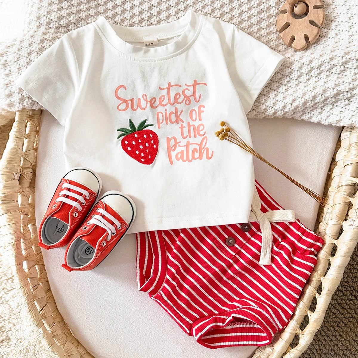 Sweetest Pick Strawberry T-Shirt & Shorts Set