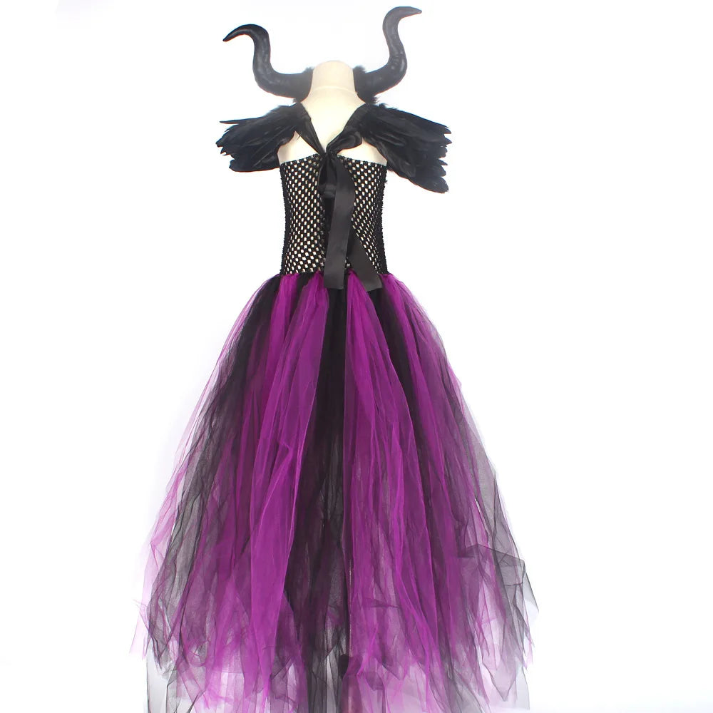 Girl's Evil Queen Costume with High-Low Skirt
