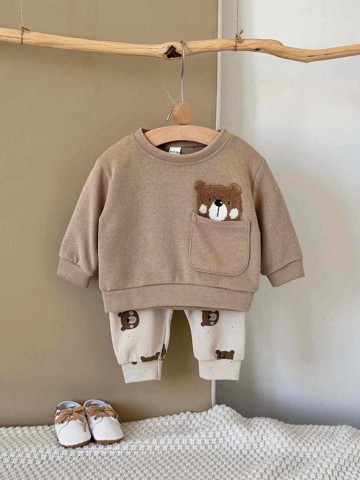 Peek-a-Boo Bear Pocket Sweatshirt & Pants Set