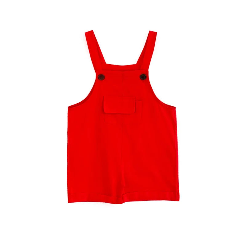 Kids Colorful Candy Color Overalls Shorts