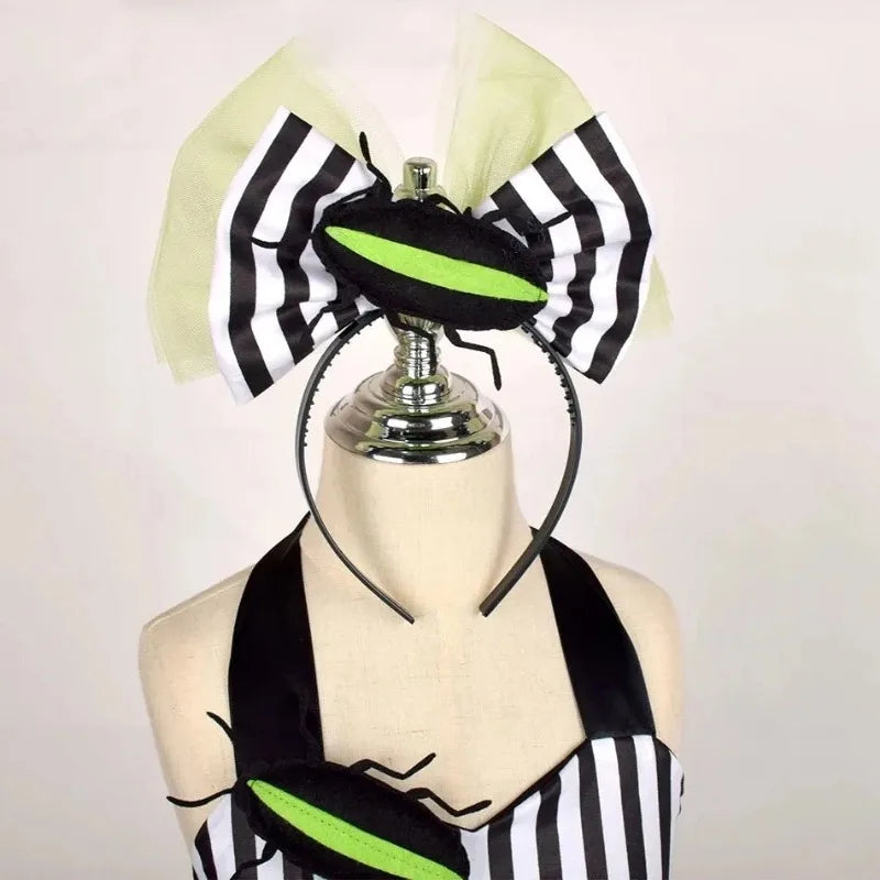 Girl's Spooky Stripe Tutu Dress