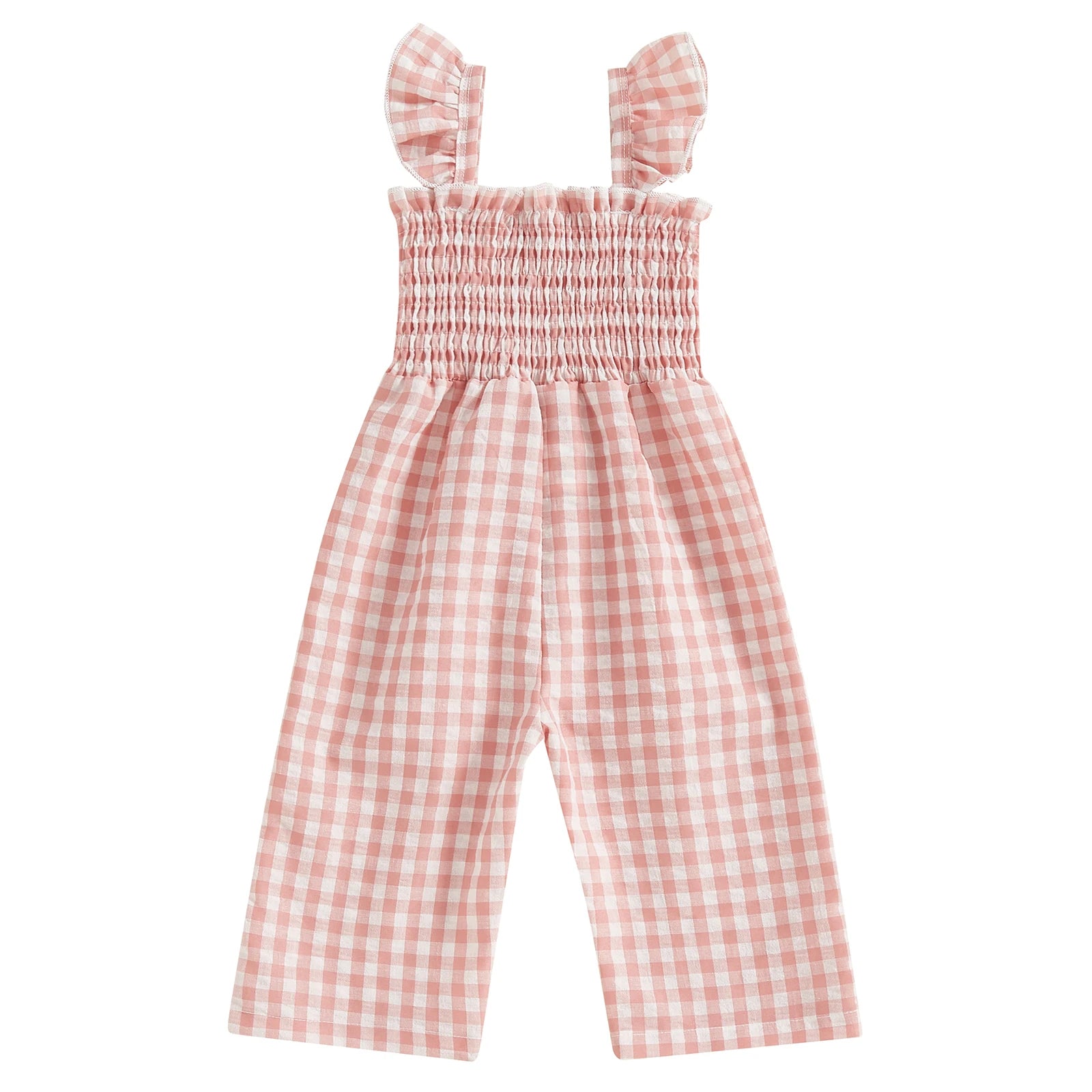 Girl Gingham Ruffle Jumpsuit