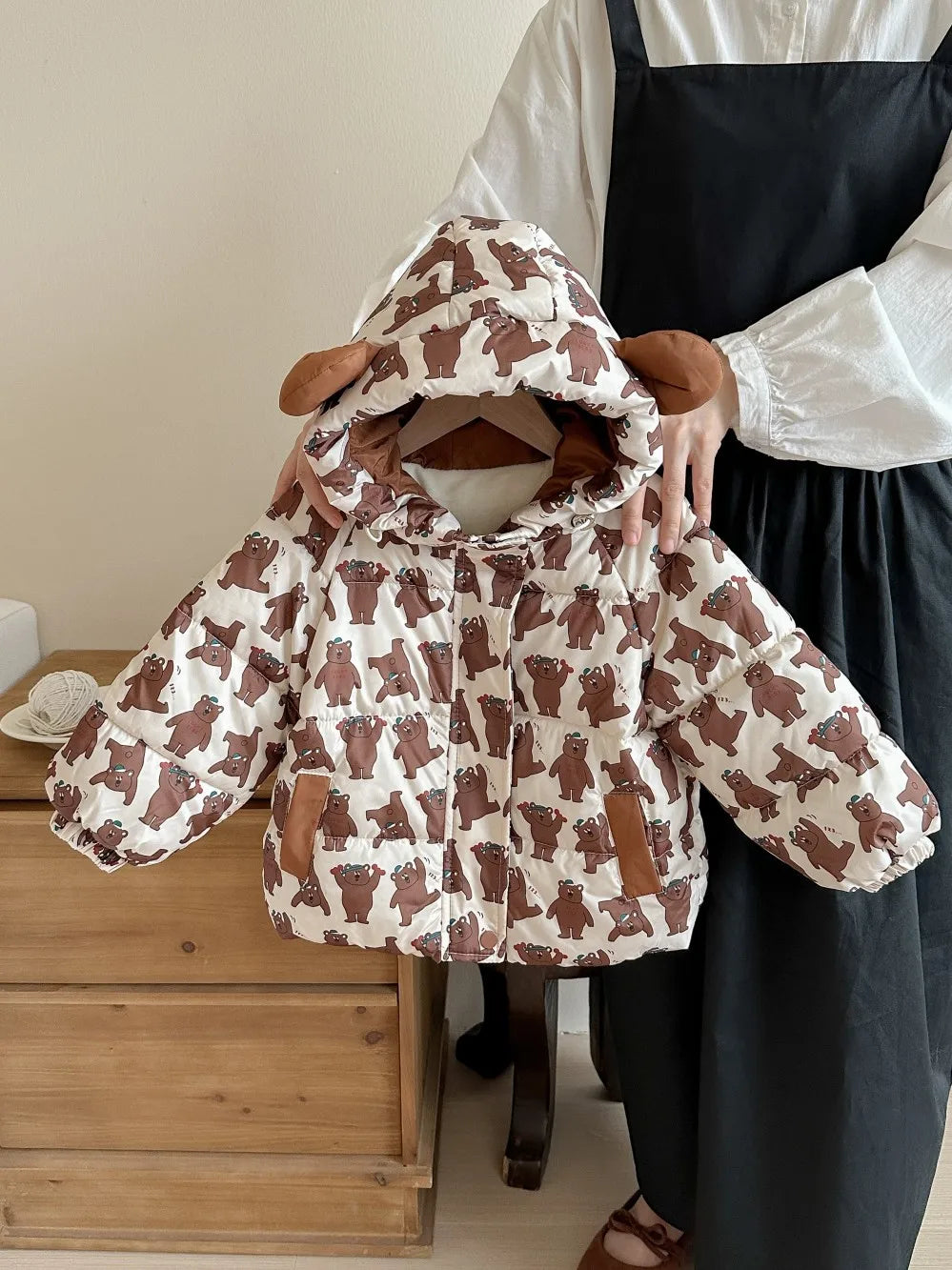 Kids' Velvet-Lined Thickened Cotton Coat