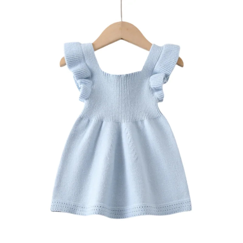 Baby Girl Flutter Sleeve Knit Dress