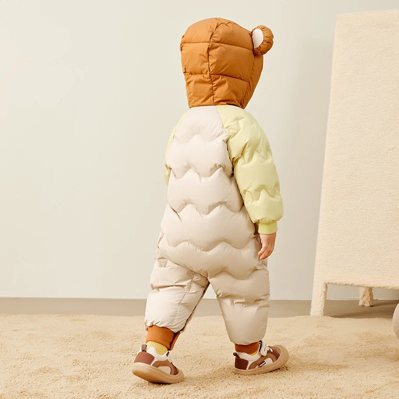 Colorblock Cub Baby Down Snowsuit