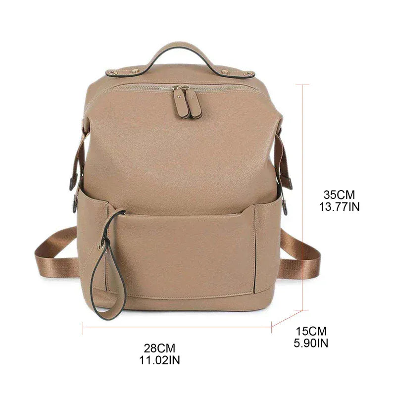 The Signature PU Leather Diaper Backpack
