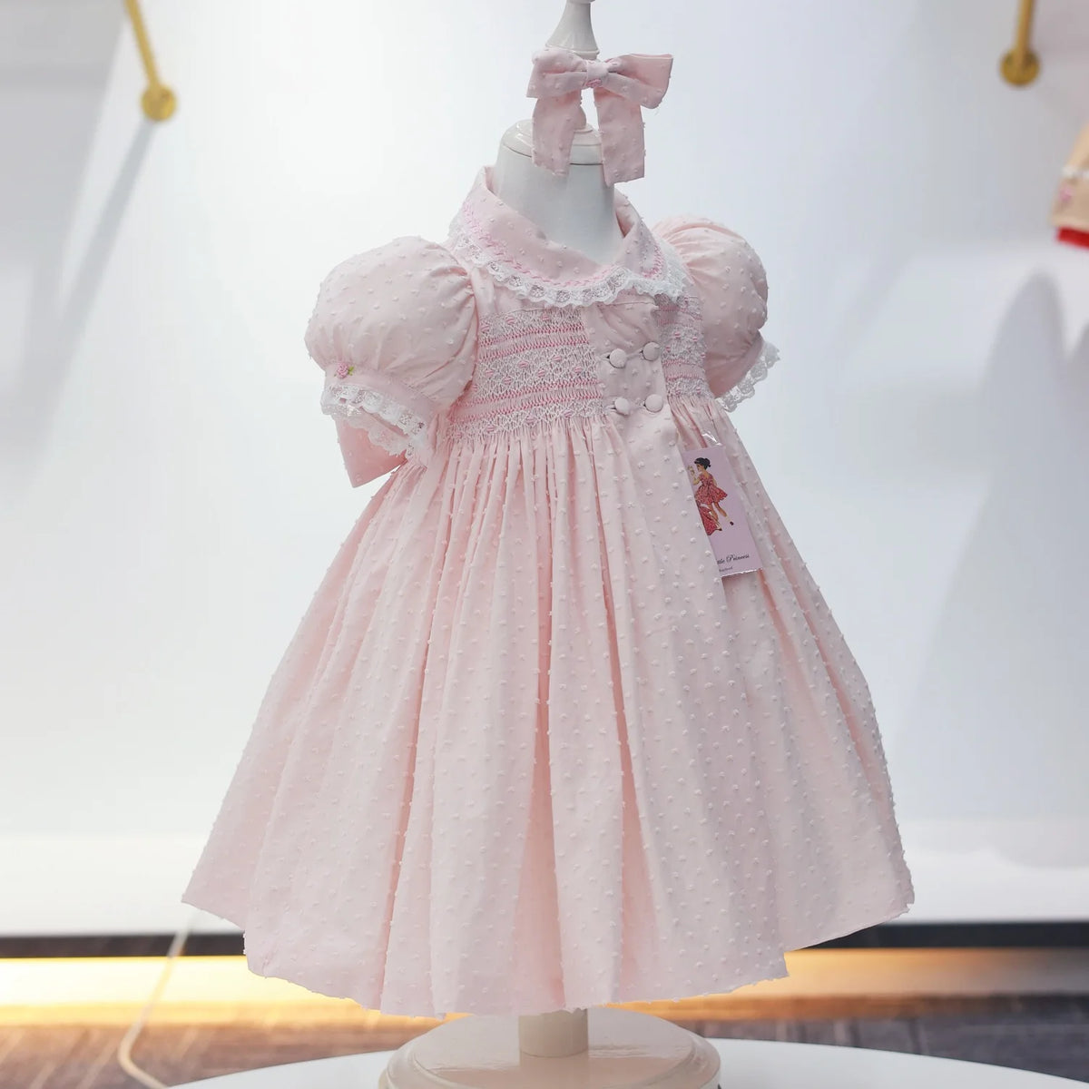 Handmade Pink Smocked Dress & Bloomer Set