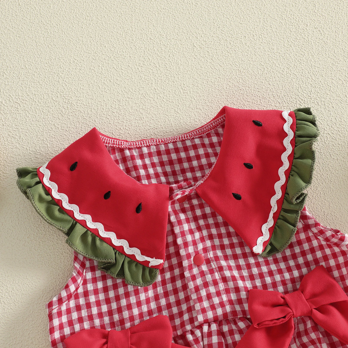 Baby Girls Watermelon Plaid Romper