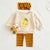 Embroidery Fruit Sweatshirt and Striped Pants Set