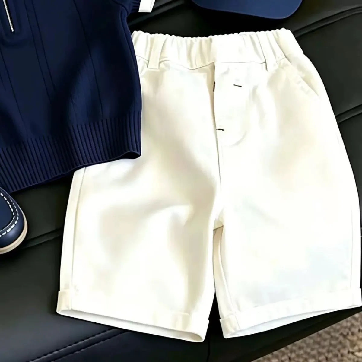 Kids Unisex Short Sleeve Top & Casual Shorts 2-Piece Set