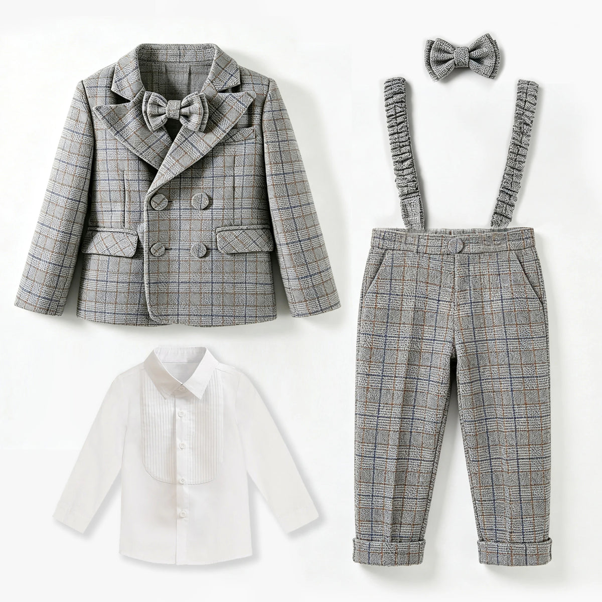Toddler Boys’ Plaid Suit Set