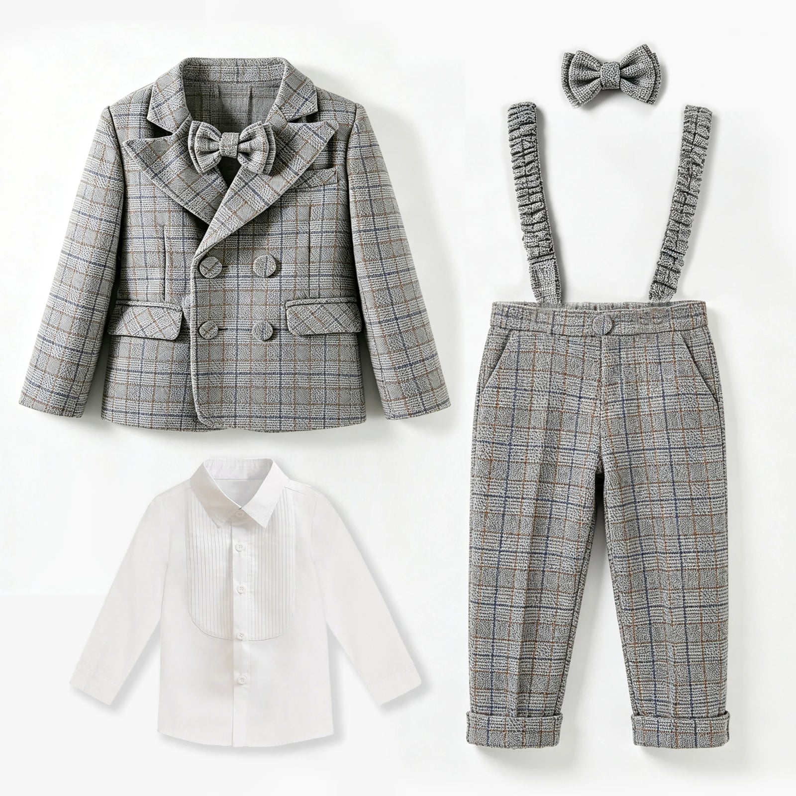 Toddler Boys’ Plaid Suit Set