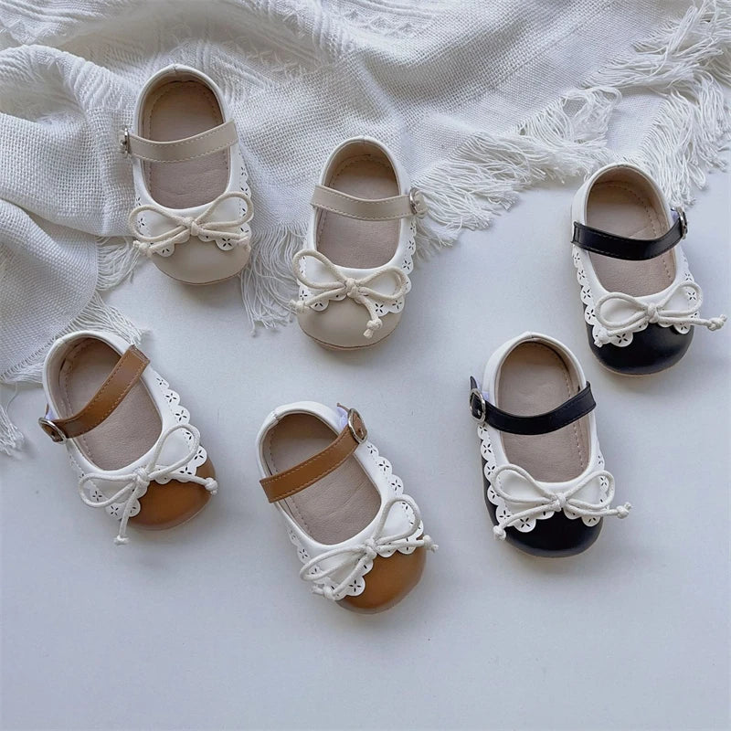 Baby Girls Princess Walking Shoes with Lace Bow