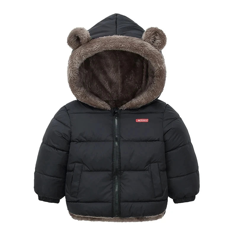 Plush Velvet Lined Winter Puffer Jacket for Kids