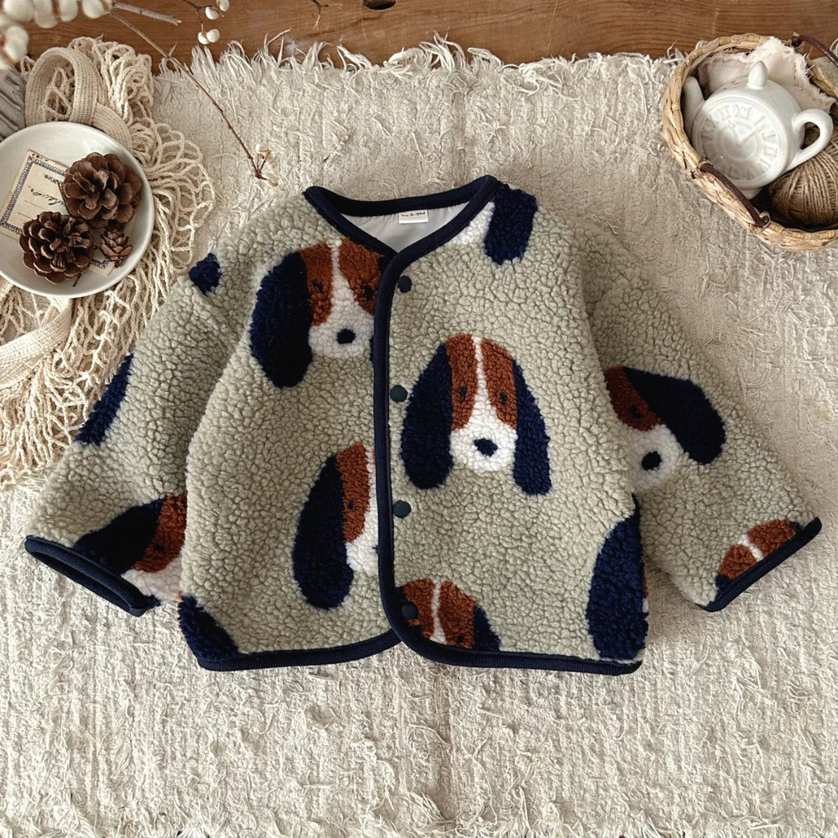 Baby & Toddler Dog Print Sherpa-Style Jacket