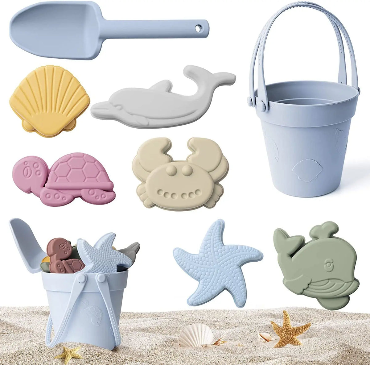 Modern Silicone Beach Bucket & Sand Toy Set