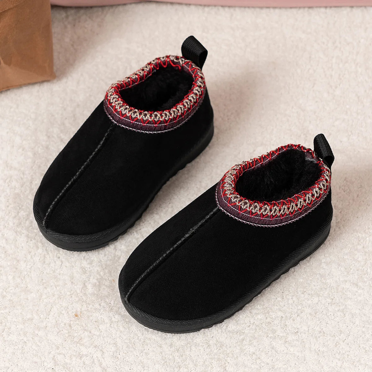 Suede Children's Ankle Boots - Warm Plush Fur Winter Fashion Shoes
