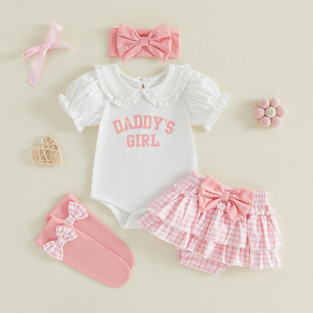 Daddy's Girl Baby 4-Piece Set — Romper, Skirt, Headband & Socks