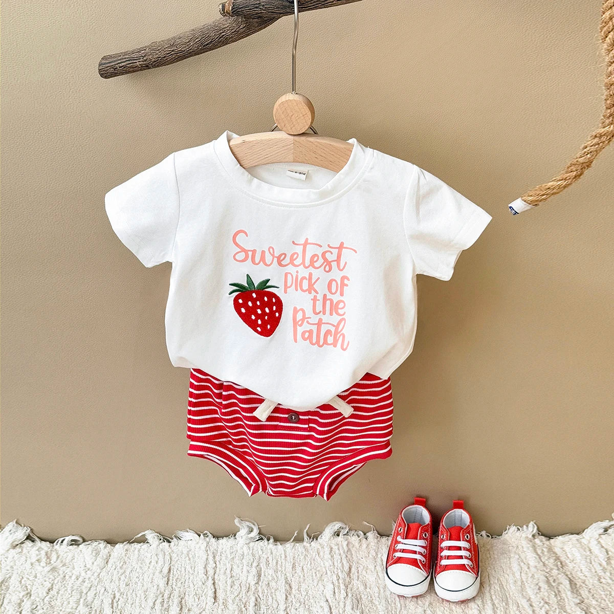 Sweetest Pick Strawberry T-Shirt & Shorts Set