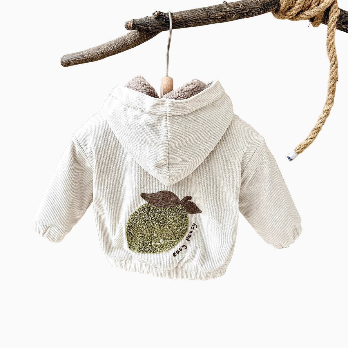 Unisex Sherpa-Lined Corduroy Hooded Jacket